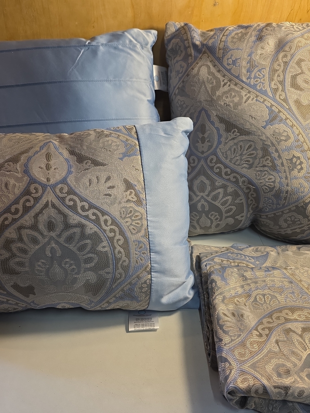 3 Decorative Bed Pillows, And One Sham. From Huntington House, Never Used